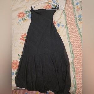 Black Sparkle Strapless Semi-formal Dress